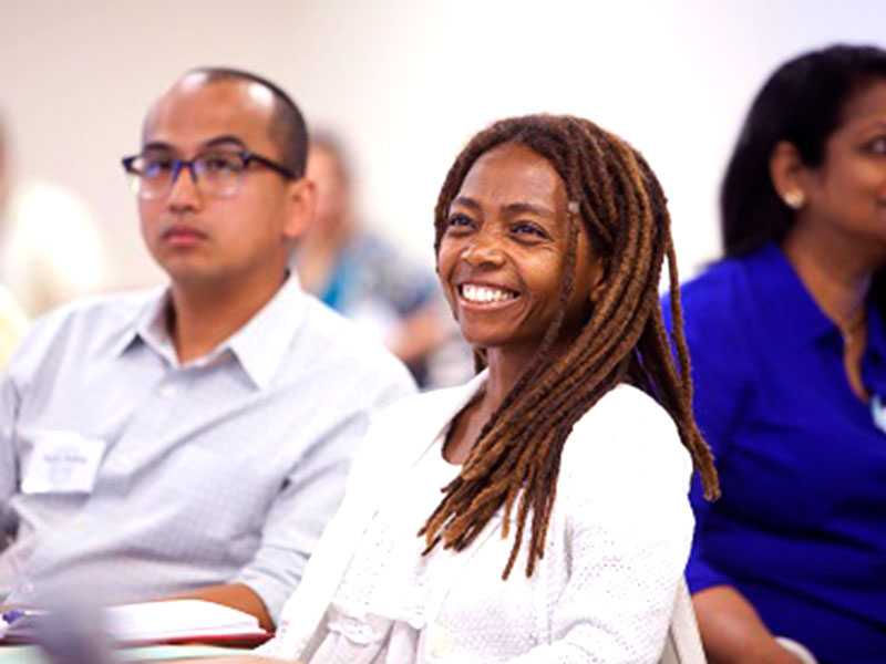 Faculty members attending workshop
