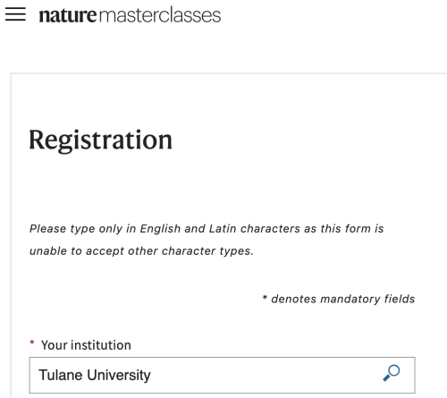 Nature MasterClass login screen shot